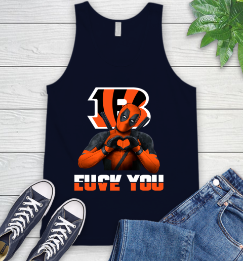 NHL Cincinnati Bengals Deadpool Love You Fuck You Football Sports Tank Top 2