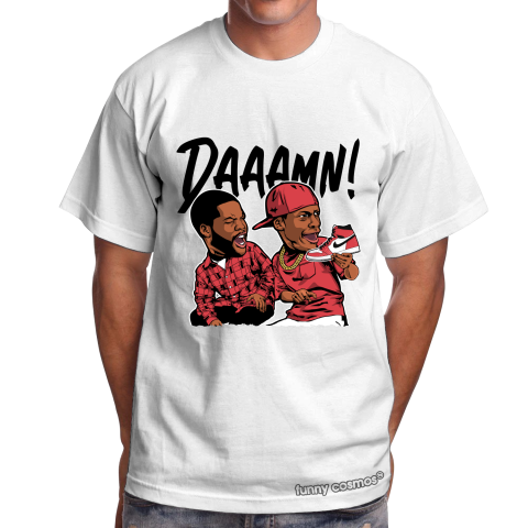 Air Jordan 1 SpidermanMatching Sneaker Shirt Daaamn Meme White And Red Sneaker White Tshirt