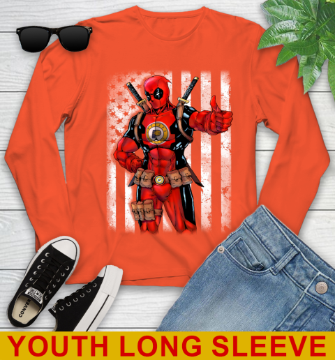NBA Basketball Indiana Pacers Deadpool American Flag Shirt Youth Long Sleeve 3