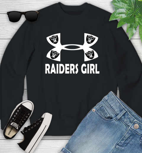 NFL Oakland Raiders Girl Under Armour Football Sports Youth Sweatshirt