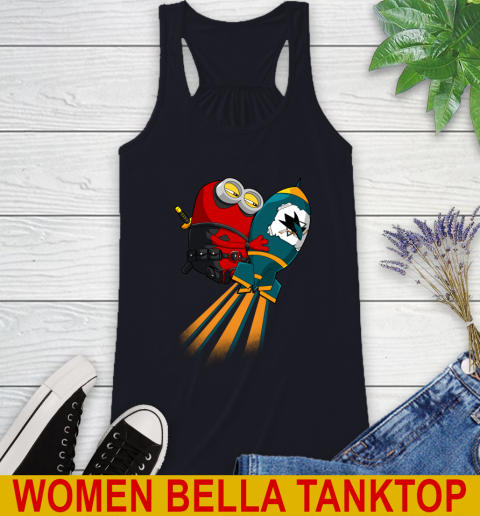 NHL Hockey San Jose Sharks Deadpool Minion Marvel Shirt Racerback Tank 8