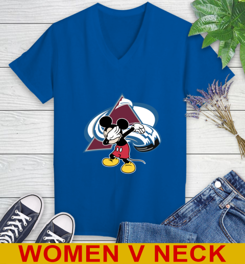 Colorado Avalanche NHL Hockey Dabbing Mickey Disney Sports Women's V-Neck T-Shirt 12 Colorado Avalanche NHL Hockey Dabbing Mickey Disney Sports Women's V-Neck T-Shirt - Image 12