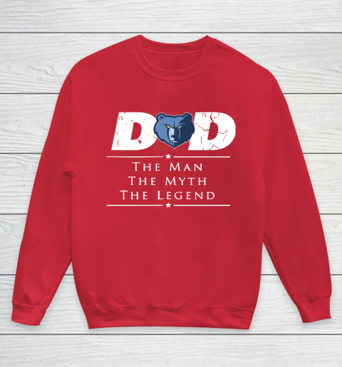 Memphis Grizzlies NBA Basketball Dad The Man The Myth The Legend Youth Sweatshirt 7