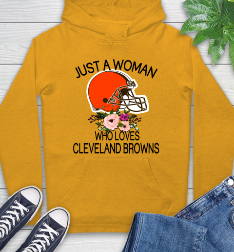 NFL Just A Woman Who Loves Cleveland Browns Football Sports Hoodie 2