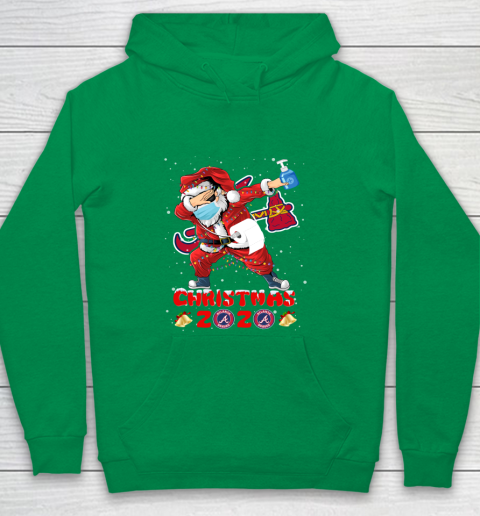 Atlanta Braves Funny Santa Claus Dabbing Christmas 2020 MLB Youth Hoodie 4