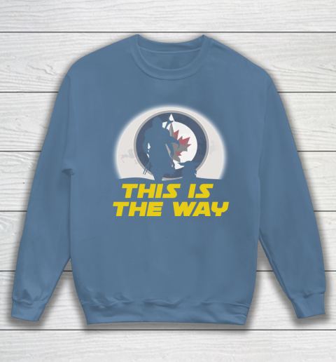 Winnipeg Jets NHL Ice Hockey Star Wars Yoda And Mandalorian This Is The Way Sweatshirt 6