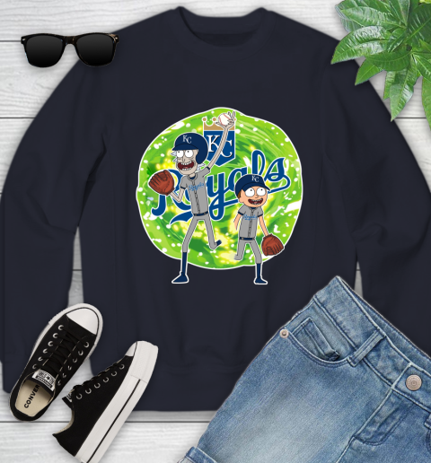 MLB Kansas City Royals Rick And Morty Baseball Sports Youth Sweatshirt 3