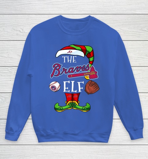Atlanta Braves Christmas ELF Funny MLB Youth Sweatshirt 6