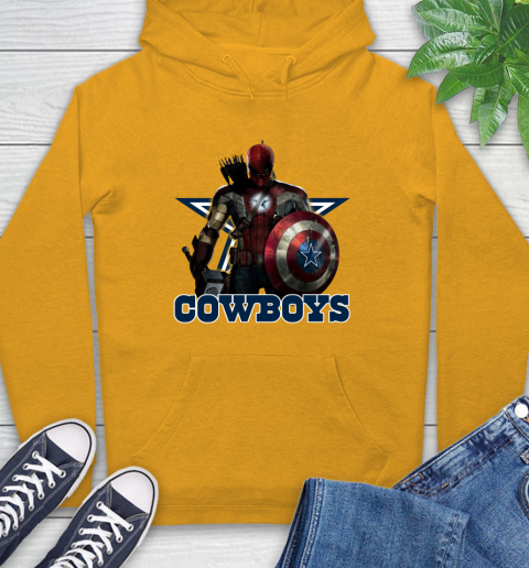 NFL Captain America Thor Spider Man Hawkeye Avengers Endgame Football Dallas Cowboys Hoodie 3