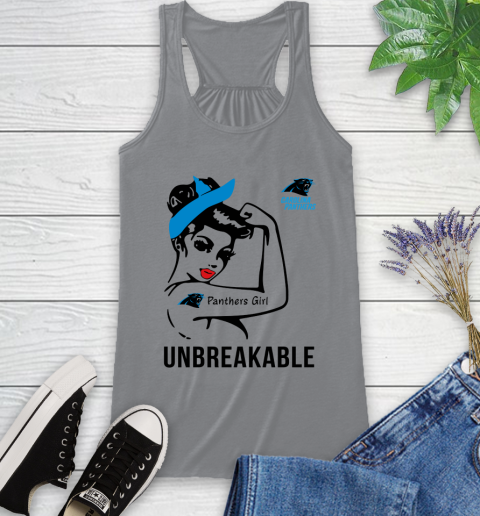 NFL Carolina Panthers Girl Unbreakable Football Sports Racerback Tank 3