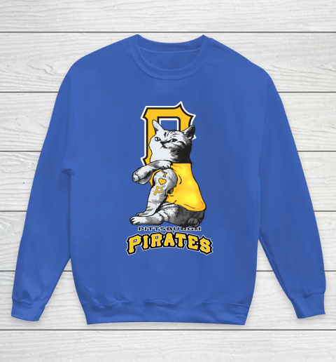 MLB Baseball My Cat Loves Pittsburgh Pirates Youth Sweatshirt 6