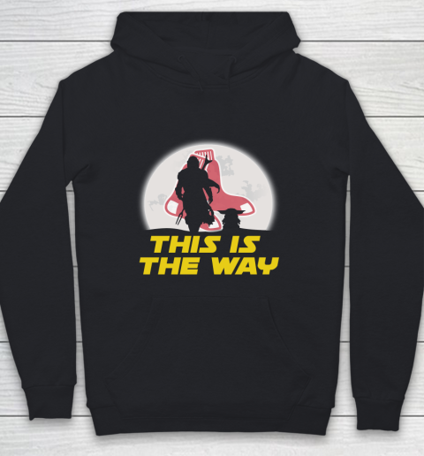 Boston Red Sox MLB Baseball Star Wars Yoda And Mandalorian This Is The Way Youth Hoodie