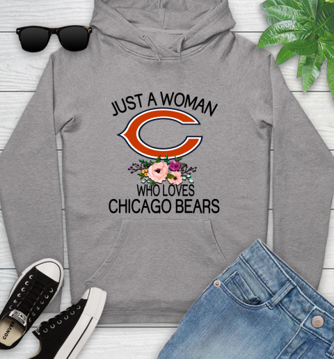 NFL Just A Woman Who Loves Chicago Bears Football Sports Youth Hoodie 4