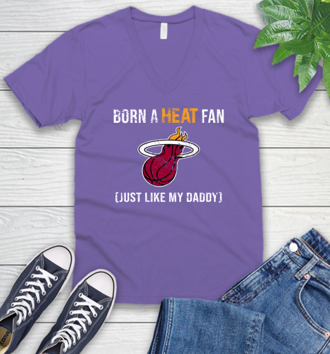 NBA Miami Heat Loyal Fan Just Like My Daddy Basketball Shirt V-Neck T-Shirt 8