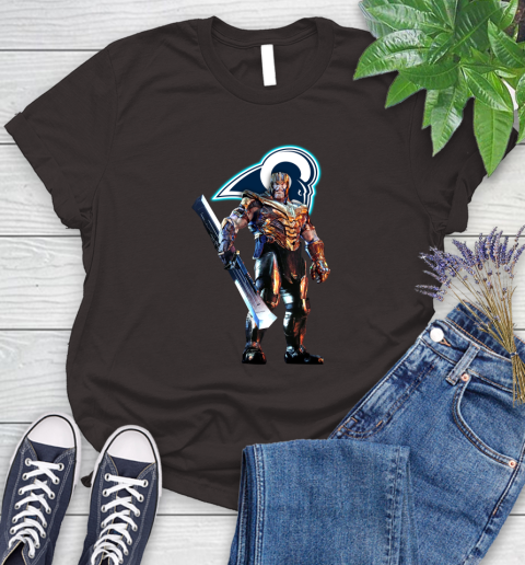 NFL Thanos Gauntlet Avengers Endgame Football Los Angeles Rams Women's T-Shirt 8