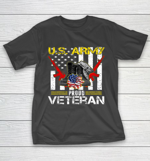 Veteran Shirt U S Army Proud Veteran With American Flag Gifts Veteran Day T-Shirt