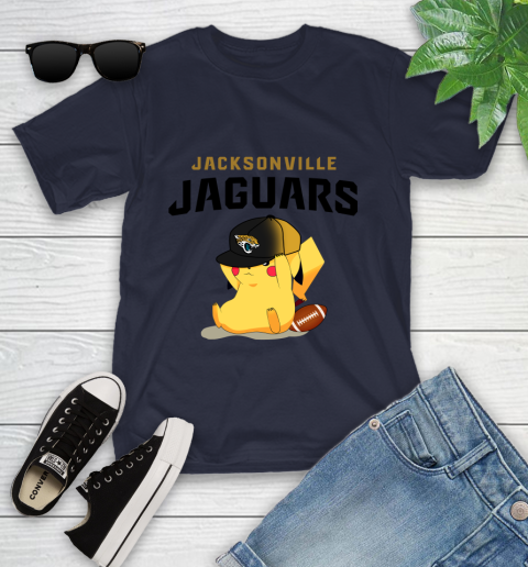 NFL Pikachu Football Sports Jacksonville Jaguars Youth T-Shirt 3