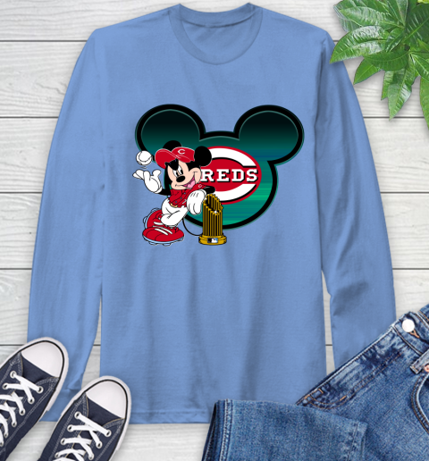 MLB Cincinnati Reds The Commissioner's Trophy Mickey Mouse Disney Long Sleeve T-Shirt 11