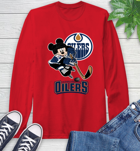 NHL Edmonton Oilers Mickey Mouse Disney Hockey T Shirt Long Sleeve T-Shirt 10