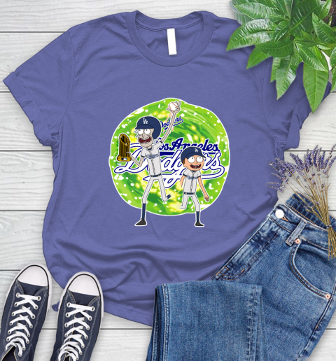 MLB Los Angeles Dodgers Rick And Morty Commissioner's Trophy Baseball Sports Women's T-Shirt 11