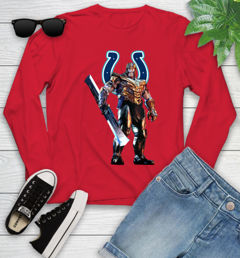 NFL Thanos Gauntlet Avengers Endgame Football Indianapolis Colts Youth Long Sleeve 11