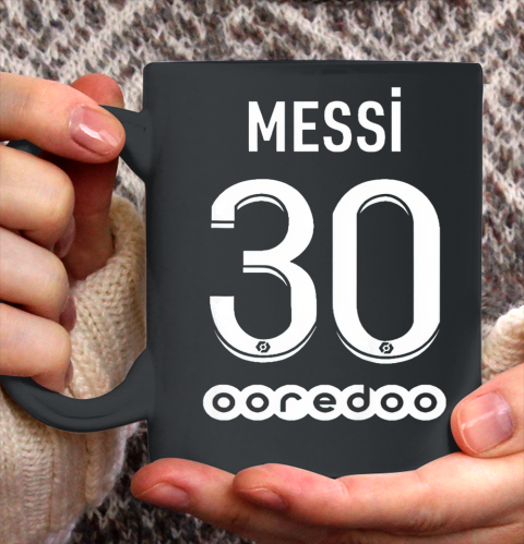 Paris Saint Germain match shirt 2021 2022 with Messi 30 Ceramic Mug 11oz