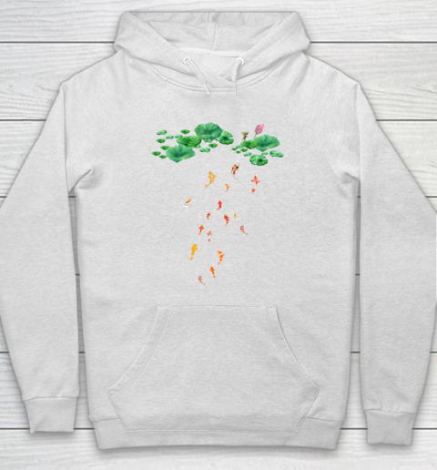 Watercolor Japanese Koi Fish Goldfish Lily Pad Lotus Leaf Beauty Hoodie