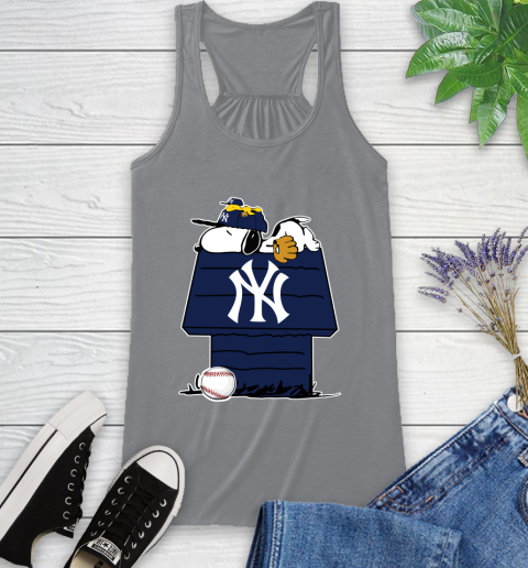 MLB New York Yankees Snoopy Woodstock The Peanuts Movie Baseball T Shirt Racerback Tank 5