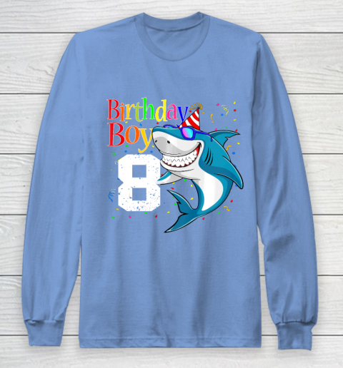 Kids 8th Birthday Boy Shark Shirts 8 Jaw Some Four Tees Boys 8 Years Old Long Sleeve T-Shirt 8