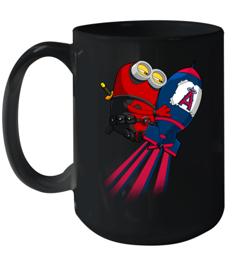 MLB Baseball Los Angeles Angels Deadpool Minion Marvel Shirt Ceramic Mug 15oz