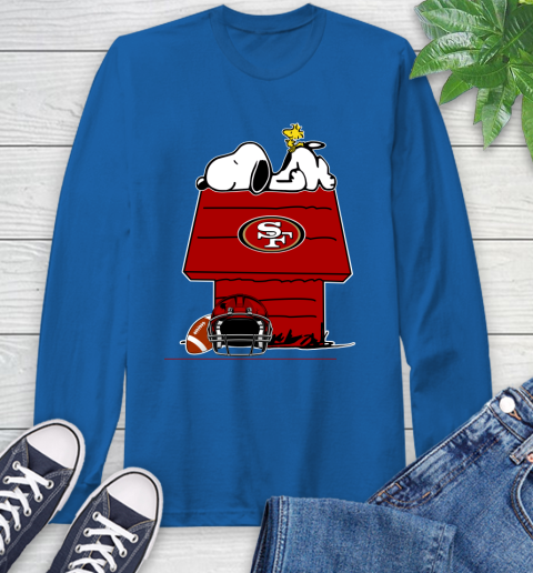 San Francisco 49ers NFL Football Snoopy Woodstock The Peanuts Movie Long Sleeve T-Shirt 9
