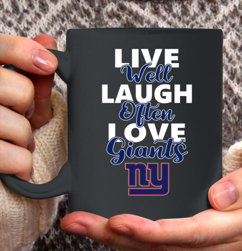 NFL Football New York Giants Live Well Laugh Often Love Shirt Ceramic Mug 11oz
