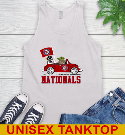 MLB Baseball Washington Nationals Darth Vader Baby Yoda Driving Star Wars Shirt Tank Top