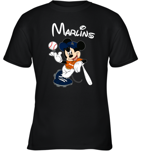 Baseball Mickey Team Miami Marlins Youth T-Shirt