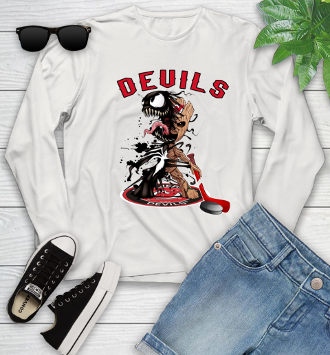 NHL New Jersey Devils Hockey Venom Groot Guardians Of The Galaxy Youth Long Sleeve 12