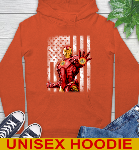 Boston Bruins NHL Hockey Iron Man Avengers American Flag Shirt Hoodie 4