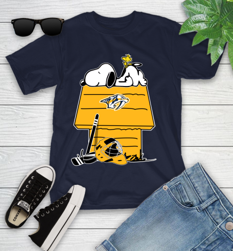 Nashville Predators NHL Hockey Snoopy Woodstock The Peanuts Movie Youth T-Shirt 3