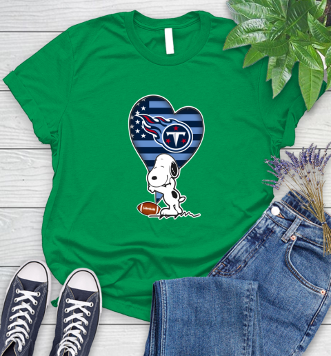 Tennessee Titans NFL Football The Peanuts Movie Adorable Snoopy Women's T-Shirt 6