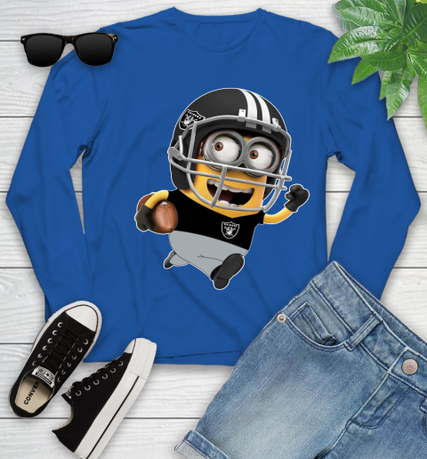NFL Oakland Raiders Minions Disney Football Sports Youth Long Sleeve 9