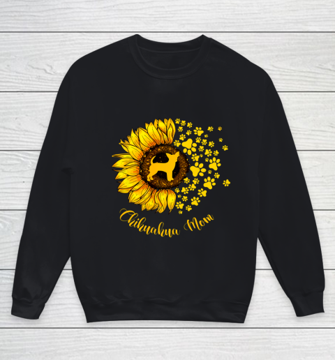 Dog Mom Shirt Sunflower Chihuahua Mom Dog Lover Gift Youth Sweatshirt