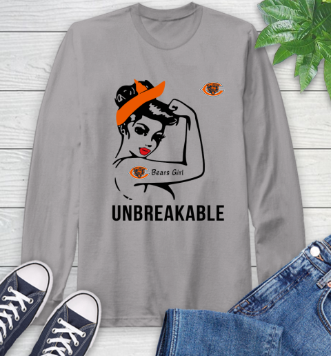 NFL Chicago Bears Girl Unbreakable Football Sports Long Sleeve T-Shirt 4