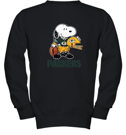 Snoopy A Strong And Proud Green Bay Packers Player NFL Youth Sweatshirt