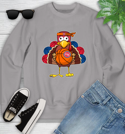 Detroit Pistons Turkey thanksgiving day Youth Sweatshirt 4