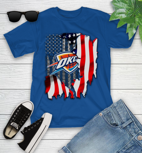 Oklahoma City Thunder NBA Basketball American Flag Youth T-Shirt 12