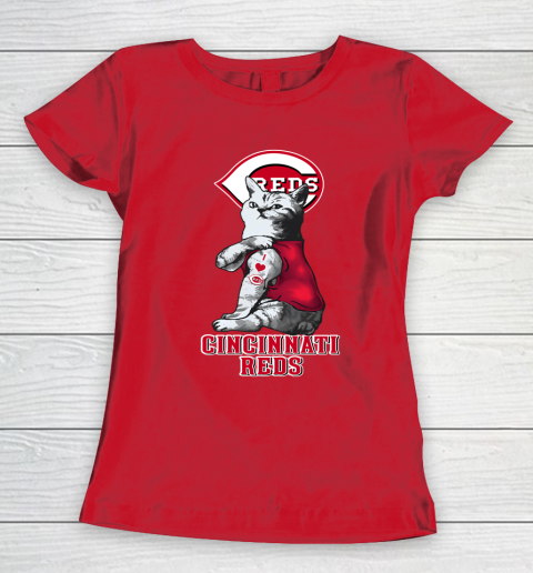 MLB Baseball My Cat Loves Cincinnati Reds Women's T-Shirt 9