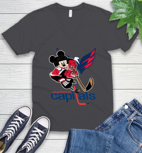 NHL Washington Capitals Mickey Mouse Disney Hockey T Shirt V-Neck T-Shirt 5