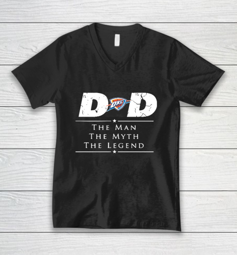 Oklahoma City Thunder NBA Basketball Dad The Man The Myth The Legend V-Neck T-Shirt
