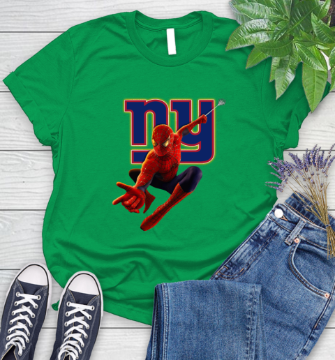 NFL Spider Man Avengers Endgame Football New York Giants Women's T-Shirt 6
