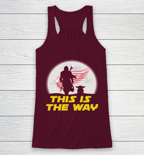 Detroit Red Wings NHL Ice Hockey Star Wars Yoda And Mandalorian This Is The Way Racerback Tank 2