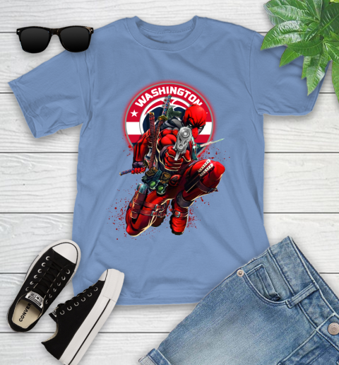 NBA Deadpool Marvel Comics Sports Basketball Washington Wizards Youth T-Shirt 11